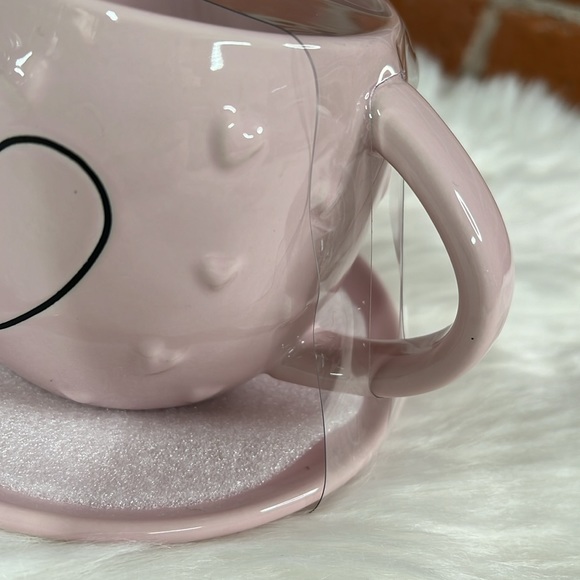 RAE DUNN | Pink Heart Teacup with Saucer - Picture 3 of 5